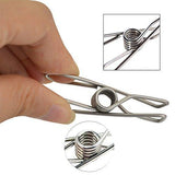 Pingovox Stainless Steel Clothes Pins, Utility Clips Hooks ClothesPin Clothesline Clip for Outdoor Indoor Drying Home Laundry Office Cord Clothespins Kitchen Tools Fastener Socks Scarfs