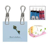 Pingovox Stainless Steel Clothes Pins, Utility Clips Hooks ClothesPin Clothesline Clip for Outdoor Indoor Drying Home Laundry Office Cord Clothespins Kitchen Tools Fastener Socks Scarfs