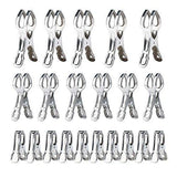 Pingovox Stainless Steel Clips, Utensil Clips Metal Clothesline Clothespins Peg Clamp for Quilt, Photos, Beach Towel, Jeans, Pants