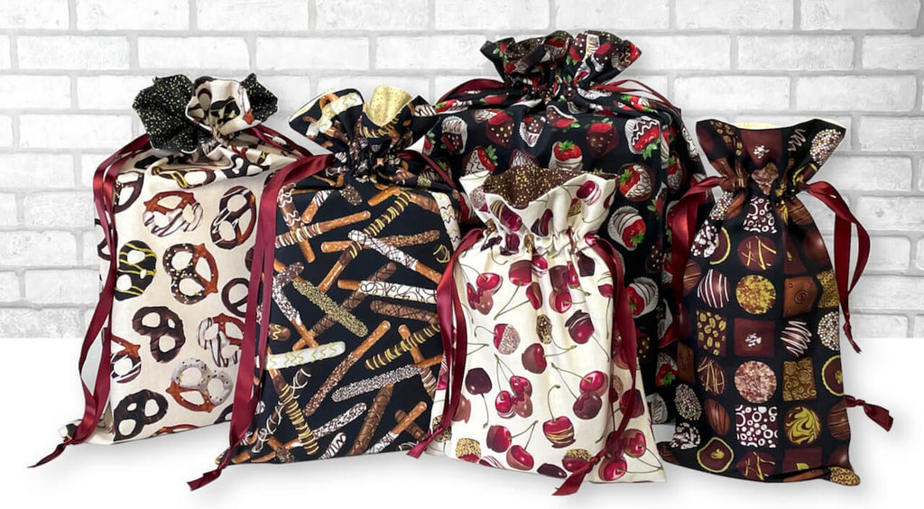 NEW! Sew-In-A-Cinch Gift Bags Sewing Tutorial and NEW! Chocolicious Fabric SALE ending Tonight at ShopNZP.com