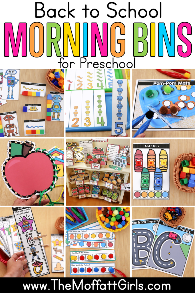 Preschool Back to School Morning Bins