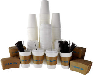 120-Pack of 12 Oz Hot Paper Coffee Cups with Lids, Sleeves, & Stirring Straws Only $14.79!!!