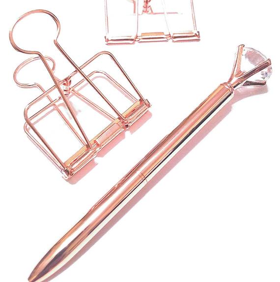 Extra Large Rose Gold Wire Binder Clips Copper Paper Clips Planner Clip by MyTeachersCupboard