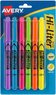 Amazon has these Avery Hi-Liter Pen-Style Highlighters (6 Assorted Colors) for ONLY $2.24 (Was $3.74)!!!