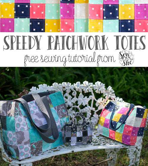 Speedy Patchwork Tote Bags (easy sewing tutorial)