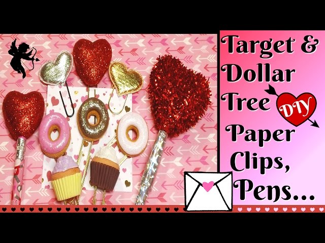 Check out these cute planner/paper clips, pens & pencils I created using Dollar Tree and Target Dollar Spot items