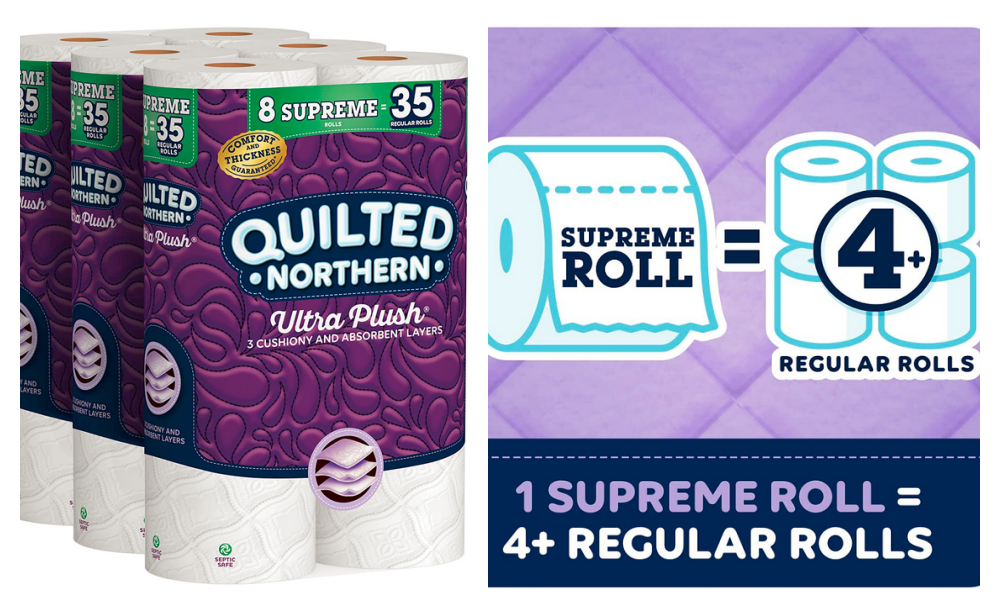 Great Price + Coupon! Quilted Northern Ultra Plush Toilet Paper, 24 Supreme Rolls = 105 Regular Rolls {Amazon}