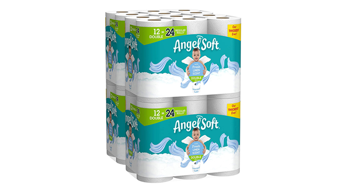 Angel Soft Toilet Paper, Linen Scent, Double Rolls, Bath Tissue, 12 Count of 214 Sheets Per Roll, Pack of 4 – Just $18.39!