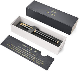 Parker IM Rollerball Pen, Black Lacquer Gold Trim with Fine Point Black Ink Refill, Gift Box $8.49 + Free Shipping w/Prime