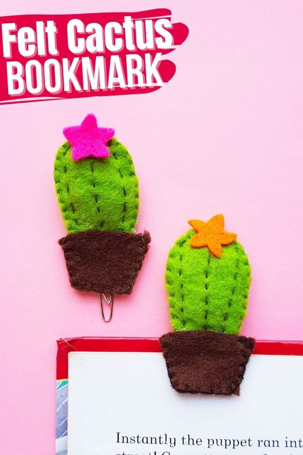 Cute Cactus Felt Bookmark DIY