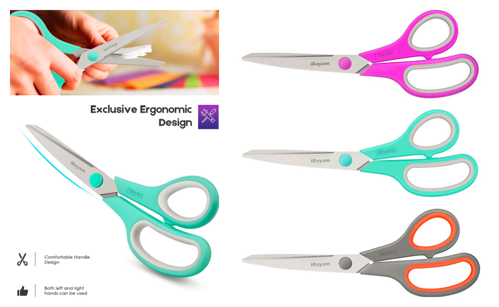 Great Price + Extra 20% Off! iBayam 8″ Multipurpose Scissors, Right/Left Handed, 3-Pack {Amazon}