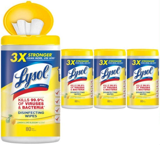 Lysol Disinfecting Wipes, Lemon & Lime Blossom, 320 ct (Pack of 4)  $6.56 with Subscribe and Save (reg. $12.99)