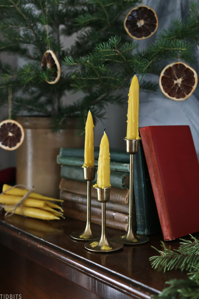 How to make Dipped Beeswax Taper Candles with Old World Charm