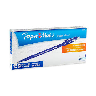 Paper Mate EraserMate Erasable Pens (Blue, 12-Count) for Only $1.33 (Was $9.56)!!!