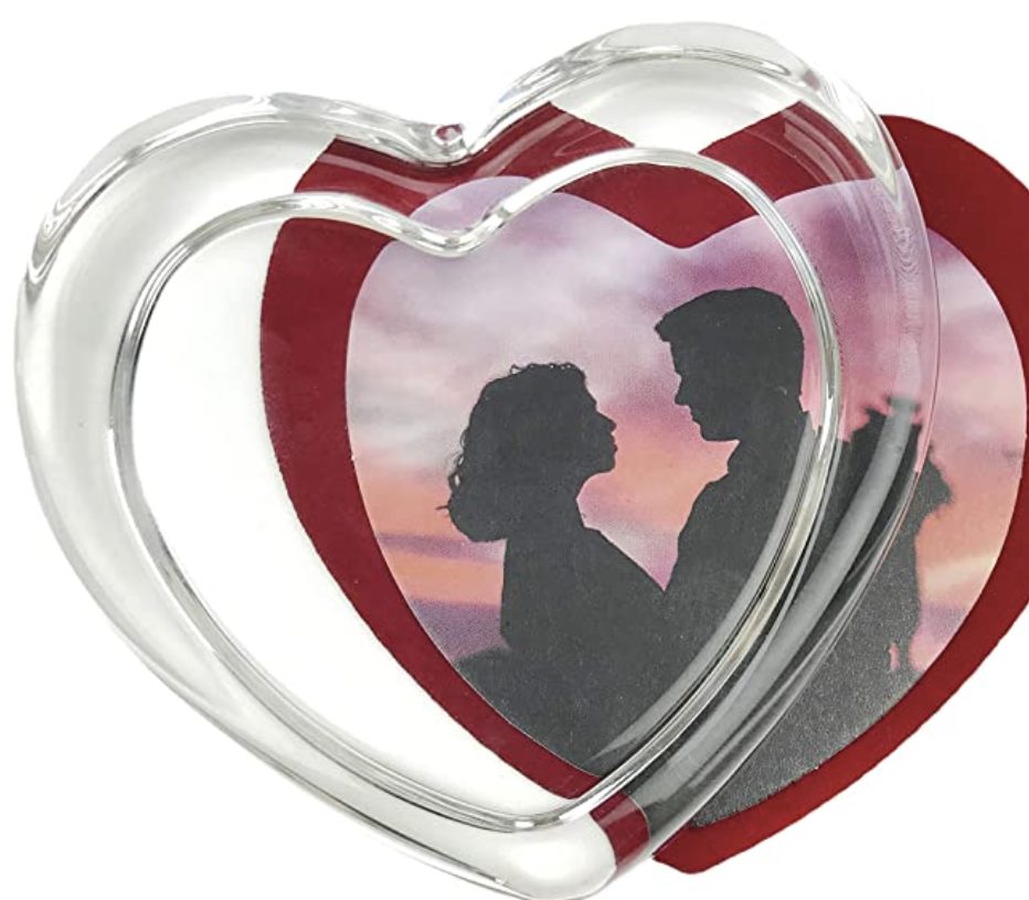 Heart Shaped Glass Paperweight Photo Frame – $5.40