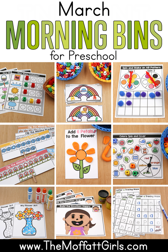 March Preschool Morning Bins