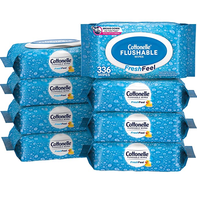 Cottonelle Freshfeel Flushable Wet Wipes, 336 wipes total – $9.09