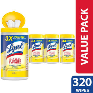 Lysol Disinfecting Wipes, Lemon & Lime Blossom (4 Packss of 80 = 320 Total) for Only $5.40-$6.56 Shipped (Was $11.52)!!!