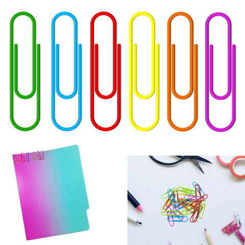 1000 Paper Clips 33mm Vinyl Coated Assorted Colors Crafts Home School Office Lot