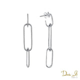 14 Karat Gold and  Diamond (0.24ct) Paper Clip Earrings