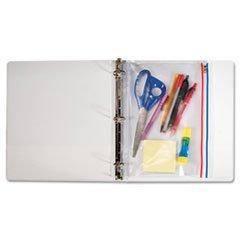 -- Zip-All Ring Binder Pocket, 8 1/2 X 11, Clear