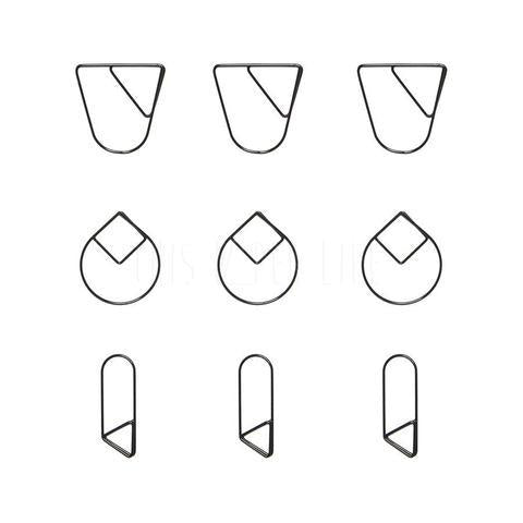 Paper Clips . Designer - Set of 9 / Black