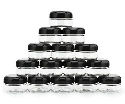 2-Ounce Clear Plastic Jars ; Clear Plastic Containers With Domed Lids Perfect For Cosmetics And Food