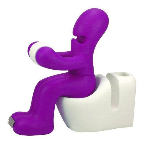 1 X Butt Station Tape Dispenser, Pen & Memo Holder, Paper Clip Storage, Purple