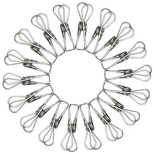 Vida Picks Wire Clothespins Laundry Chip Clips-40 Pack Bulk Clothes Pins with Heavy Duty, Durable Clamp Metal Clothes Pegs Multi-Purpose for Outdoor Clothesline