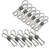 Pingovox Stainless Steel Clothes Pins, Utility Clips Hooks ClothesPin Clothesline Clip for Outdoor Indoor Drying Home Laundry Office Cord Clothespins Kitchen Tools Fastener Socks Scarfs
