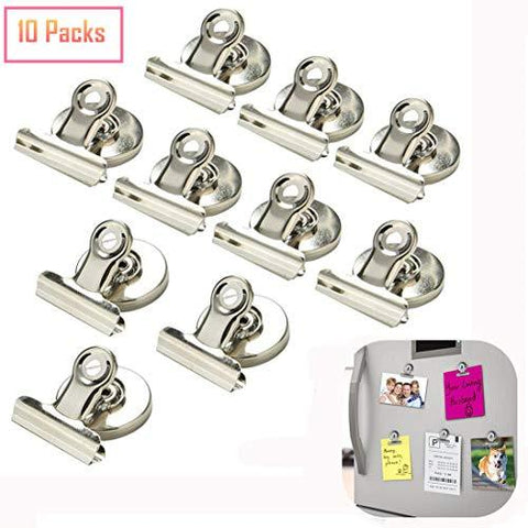 10Pcs Strong Magnets Clips Heavy Duty Magnetic Hook Perfect Fridge Refrigerator Kitchen Metal Magnet Clip Holding Photo Document Paper For Calendar Whiteboard House Office Use