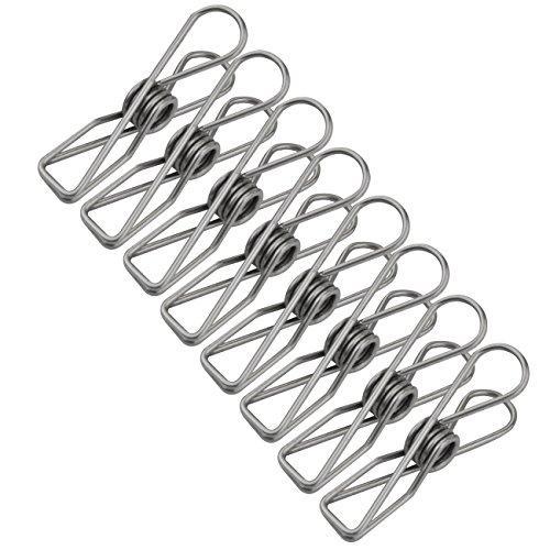 Clothes Pins 40 Pack Stainless Steel Clothesline Clips 2.2 ClothesPins  Outdoor Indoor Laundry Drying Piece Clothesline Pins for Home and Office