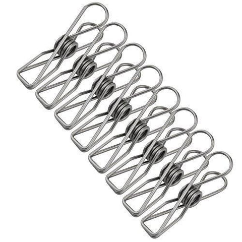 Lystaii 80pcs Stainless Steel Clothes Pins, Utility Clips Hooks ClothesPin Clothesline Clip 2.2inch for Outdoor Indoor Drying Home Laundry Office Cord Clothespins Kitchen Tools Fastener Socks Scarfs