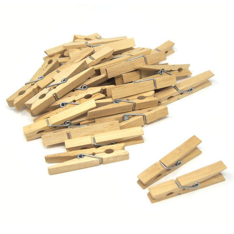 Decorative Natural Wooden Clothespin, 3-Inch, 36-Piece