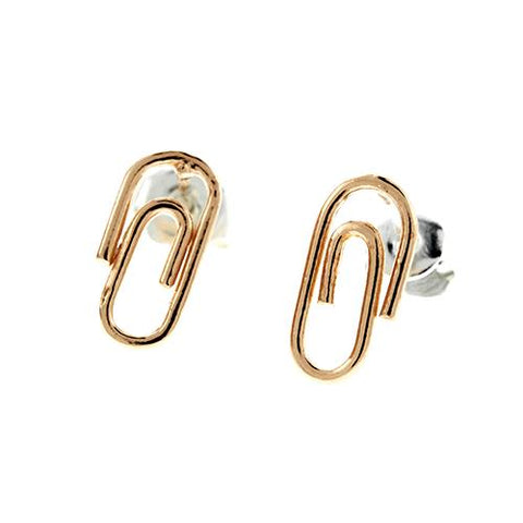 Rose Gold Paper Clip Earrings