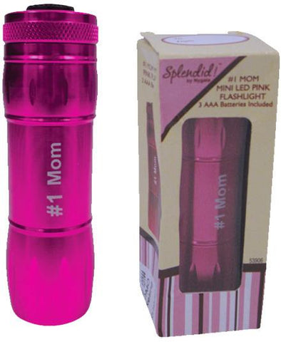 #1 Mom Mini LED Pink Flashlight Boxed - CASE OF 72