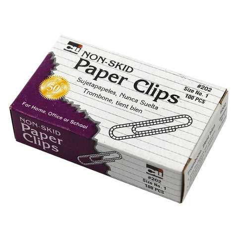 (10 Pk) Stnd Paper Clips Non Skid 10 Boxes Of 100 Clips Per Box