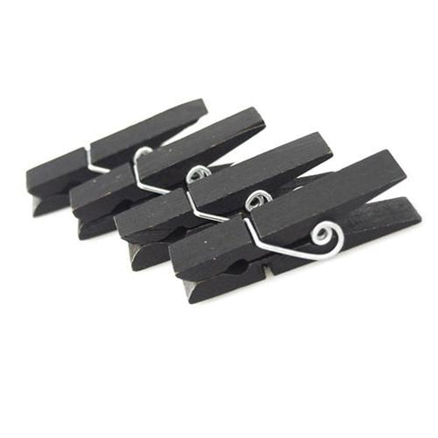 Black Wooden Chalkboard Peg Clothespins 2-7/8-inch, 4-Piece