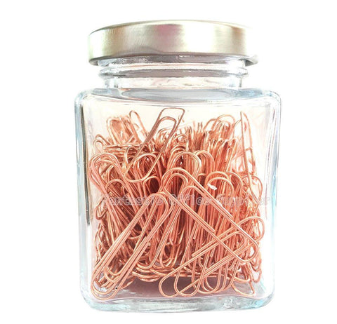 200 PCS Color Paper Clips, Gold Paper Clip, Smooth Finish, Steel Wire, No-skid Standard/Regular Paper Clip for Office&Home (Rose Gold)