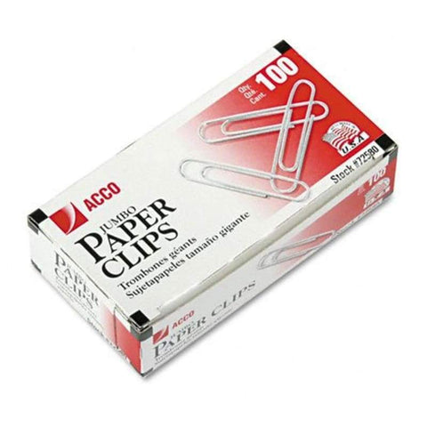 Acco Silver Paper Clips, Assorted Size - Silver