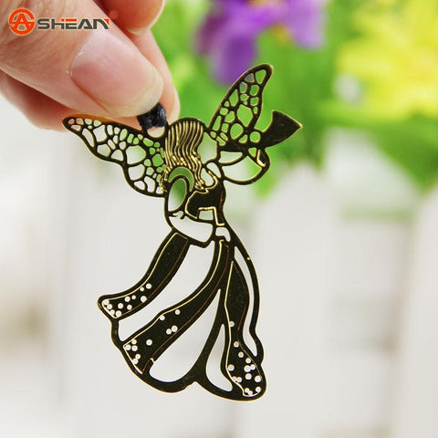 1pcs Metal Bookmark Vintage Key Feather Angel Musical Instruments Bookmark Paper Clip for Book Mark Notes 10 Types Available