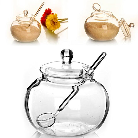 Glass Candy Jar With Spoon 250ml