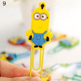 10 pcs/lot Cartoon Minion Metal bookmarks for books Cute paper clips paper holder kids gift office school supplies