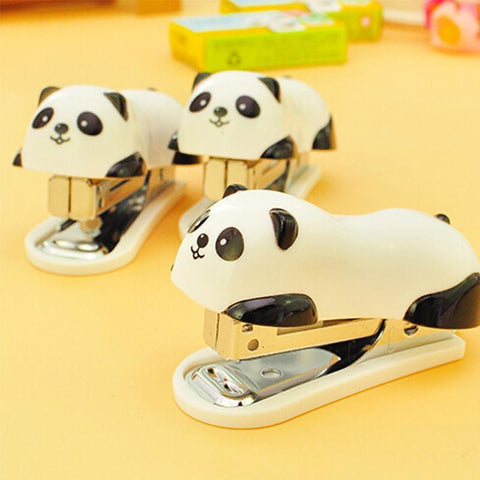 1 PC Mini Panda Stapler Set Cartoon Paper Clip Binder